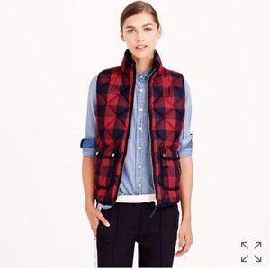 J Crew Buffalo Plaid Down Fill Vest
